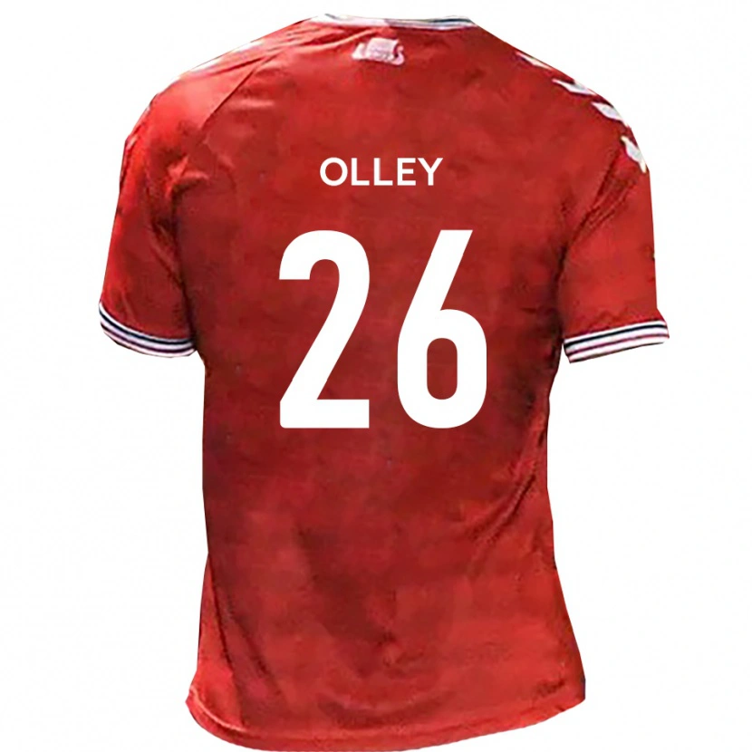Danxen Bambino Maglia Greg Olley #26 Rosso Bianco Kit Gara Home 2025/26 Maglietta