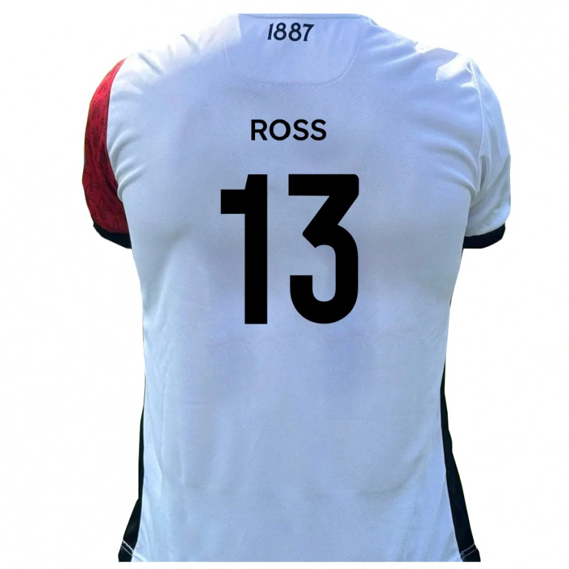 Danxen Bambino Maglia Craig Ross #13 Rosso Bianco Kit Gara Home 2025/26 Maglietta