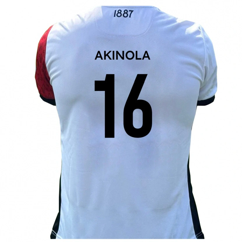 Danxen Bambino Maglia Tunji Akinola #16 Rosso Bianco Kit Gara Home 2025/26 Maglietta