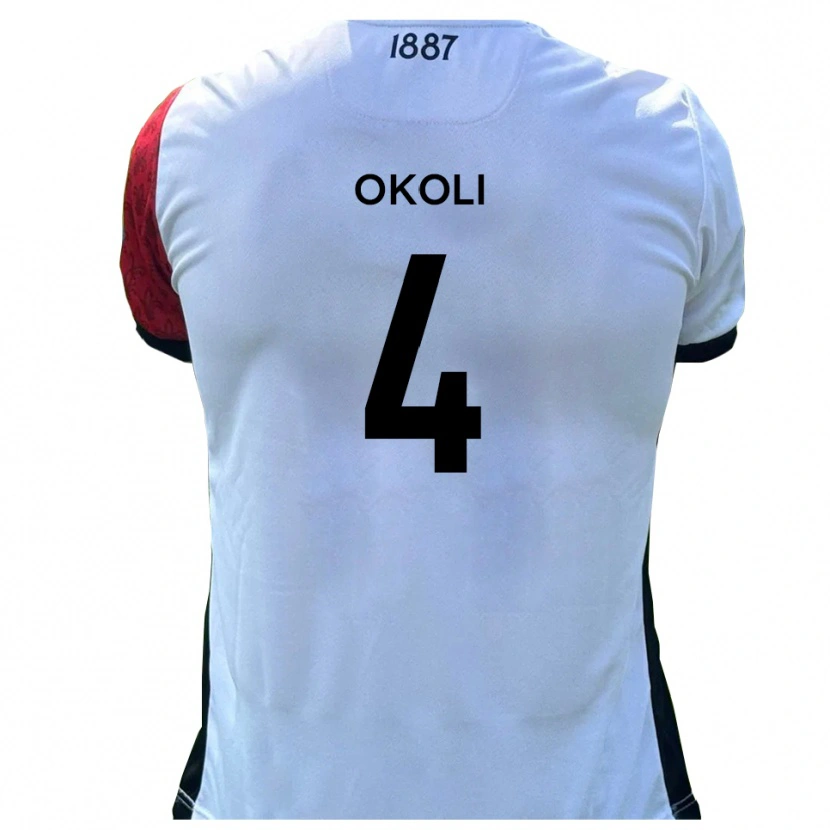 Danxen Bambino Maglia Chinwike Okoli #4 Rosso Bianco Kit Gara Home 2025/26 Maglietta