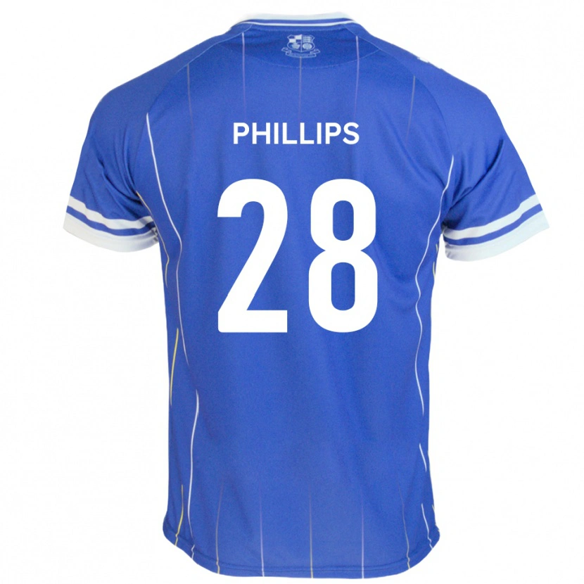 Danxen Bambino Maglia Declan Phillips #28 Blu Reale Kit Gara Home 2025/26 Maglietta