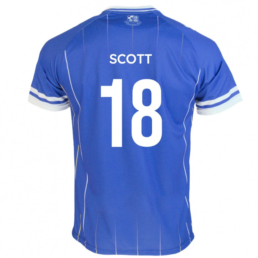 Danxen Bambino Maglia Christian Scott #18 Blu Reale Kit Gara Home 2025/26 Maglietta