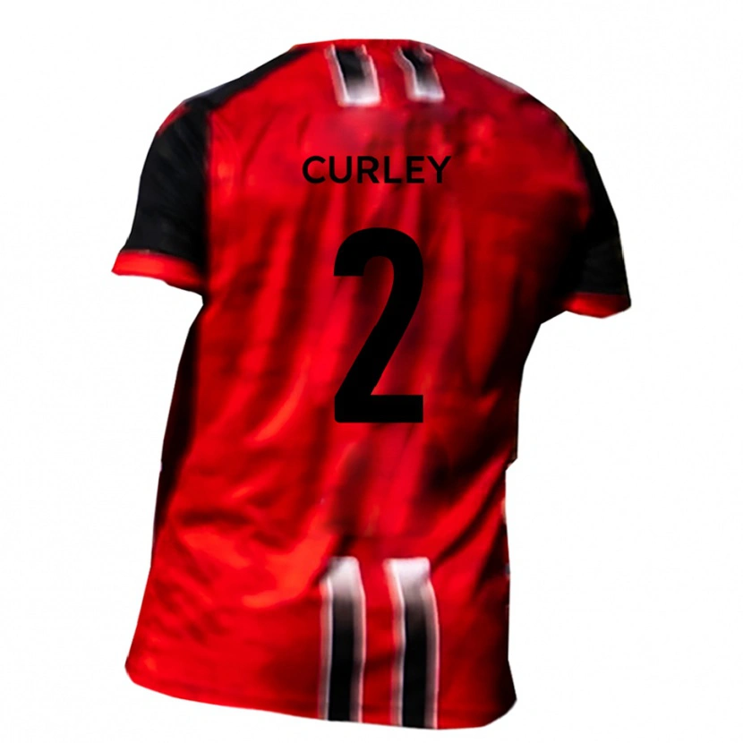 Danxen Bambino Maglia Matt Curley #2 Rosso Nero Kit Gara Home 2025/26 Maglietta