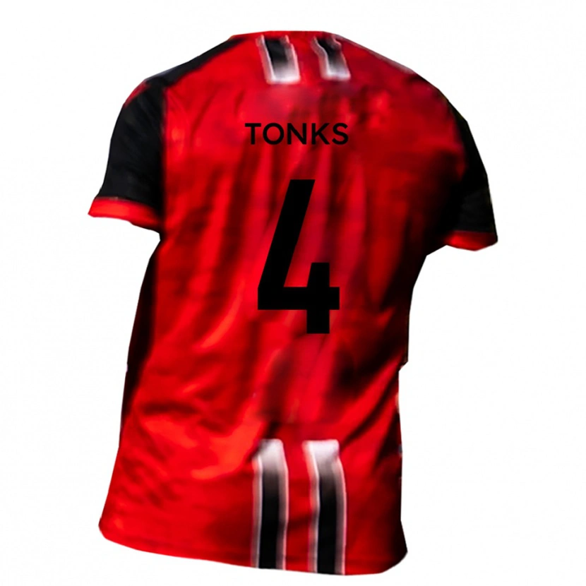 Danxen Bambino Maglia Tom Tonks #4 Rosso Nero Kit Gara Home 2025/26 Maglietta