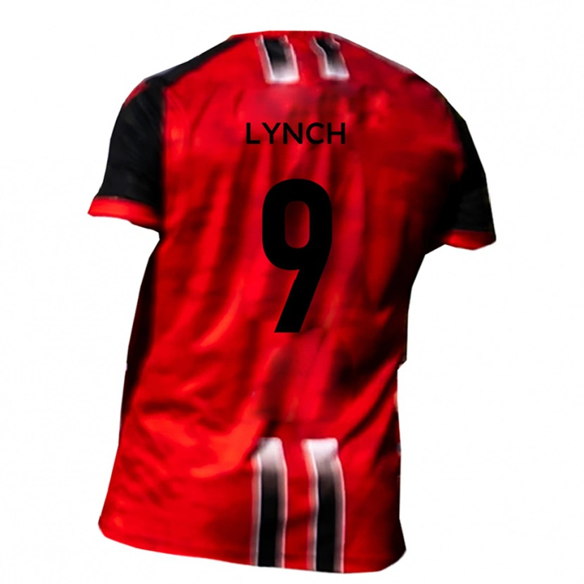 Danxen Bambino Maglia Oliver Lynch #9 Rosso Nero Kit Gara Home 2025/26 Maglietta