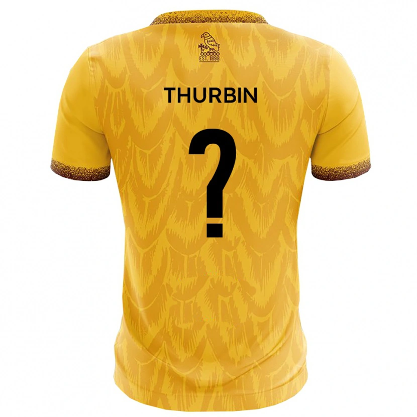 Danxen Bambino Maglia Johnny Thurbin #0 Giallo Marrone Kit Gara Home 2025/26 Maglietta