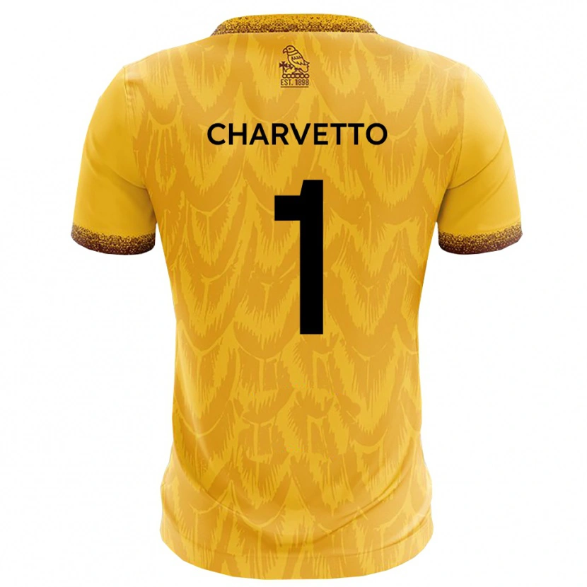 Danxen Bambino Maglia Michael Charvetto #1 Giallo Marrone Kit Gara Home 2025/26 Maglietta