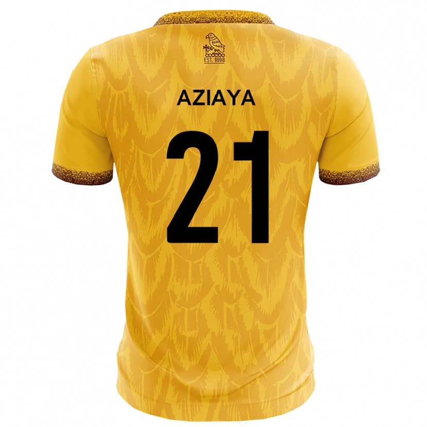 Danxen Bambino Maglia David Aziaya #21 Giallo Marrone Kit Gara Home 2025/26 Maglietta