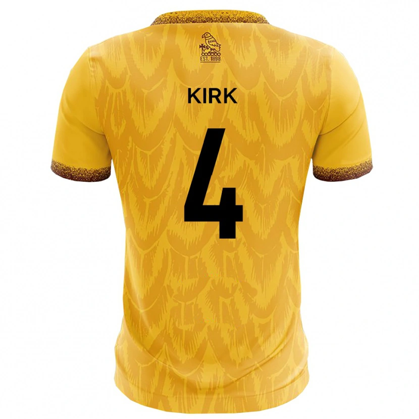 Danxen Bambino Maglia Alex Kirk #4 Giallo Marrone Kit Gara Home 2025/26 Maglietta