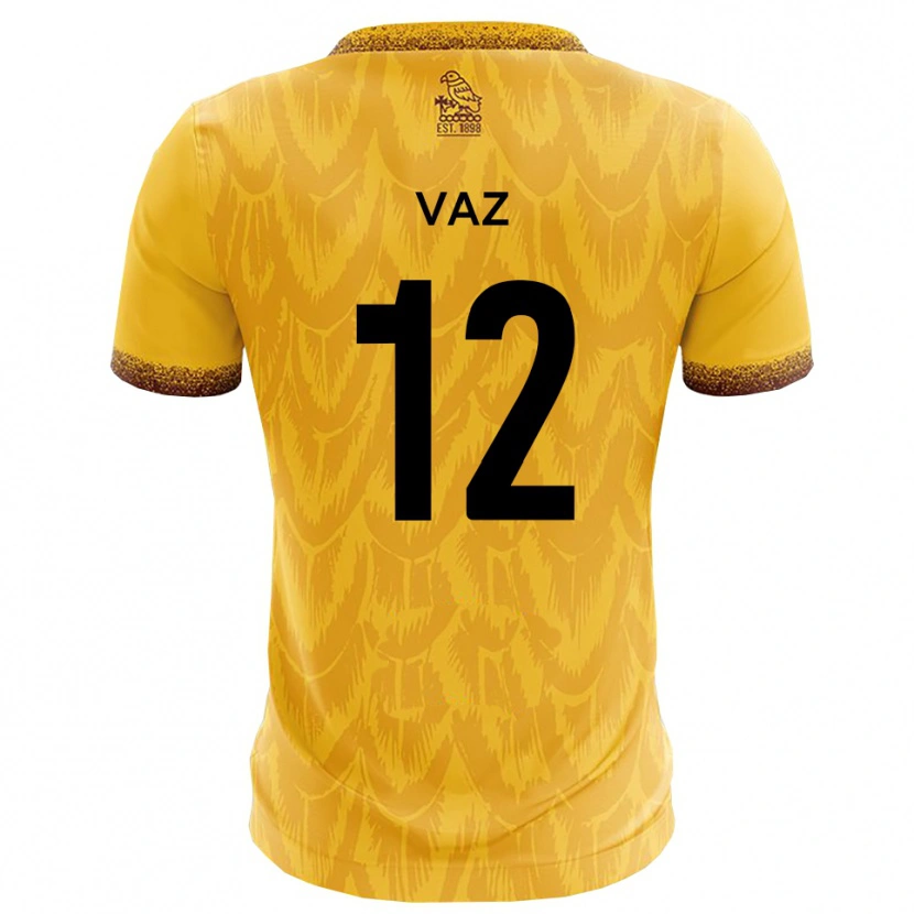 Danxen Bambino Maglia Eduino Vaz #12 Giallo Marrone Kit Gara Home 2025/26 Maglietta