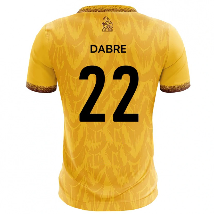 Danxen Bambino Maglia Mo Dabre #22 Giallo Marrone Kit Gara Home 2025/26 Maglietta