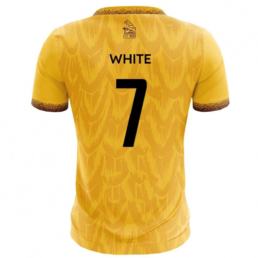 Danxen Bambino Maglia Jaiden White #7 Giallo Marrone Kit Gara Home 2025/26 Maglietta