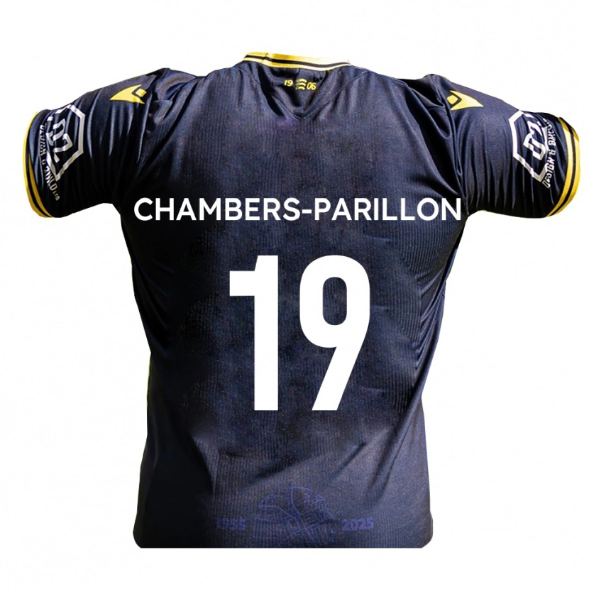 Danxen Bambino Maglia Leon Chambers-Parillon #19 Blu Marino Giallo Kit Gara Home 2025/26 Maglietta