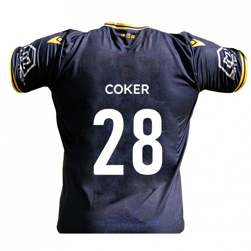 Danxen Bambino Maglia Oliver Coker #28 Blu Marino Giallo Kit Gara Home 2025/26 Maglietta