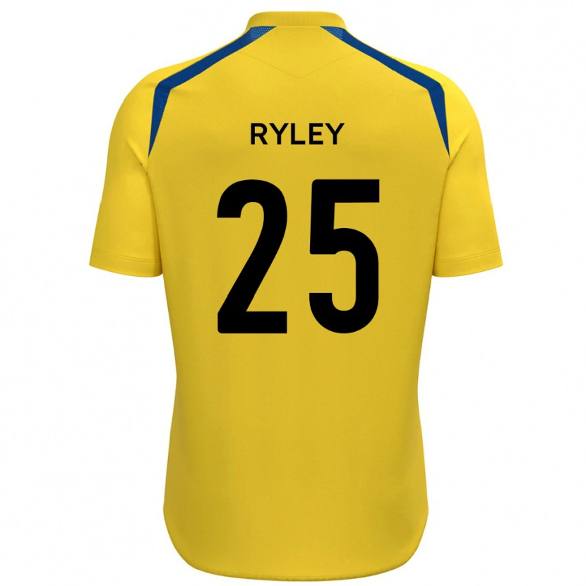 Danxen Bambino Maglia Kian Ryley #25 Giallo Blu Kit Gara Home 2025/26 Maglietta