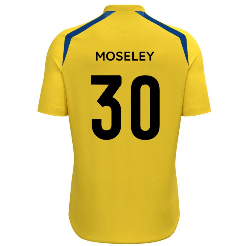 Danxen Bambino Maglia Kyle Moseley #30 Giallo Blu Kit Gara Home 2025/26 Maglietta