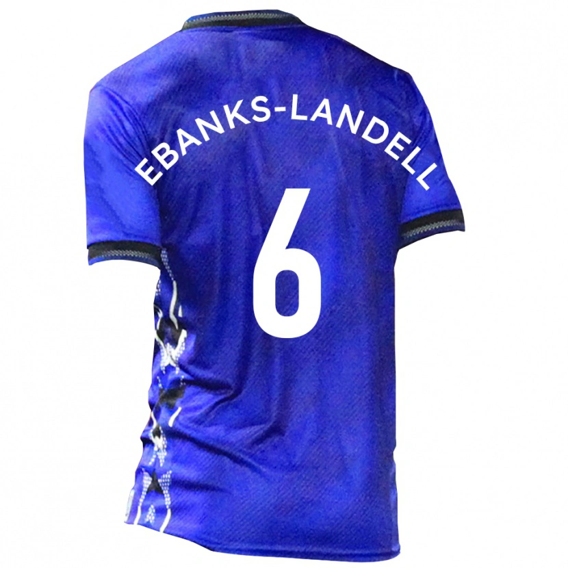 Danxen Bambino Maglia Ethan Ebanks-Landell #6 Blu Bianco Kit Gara Home 2025/26 Maglietta