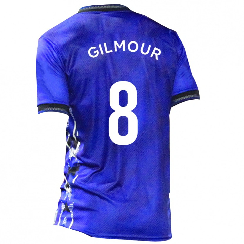 Danxen Bambino Maglia Harvey Gilmour #8 Blu Bianco Kit Gara Home 2025/26 Maglietta