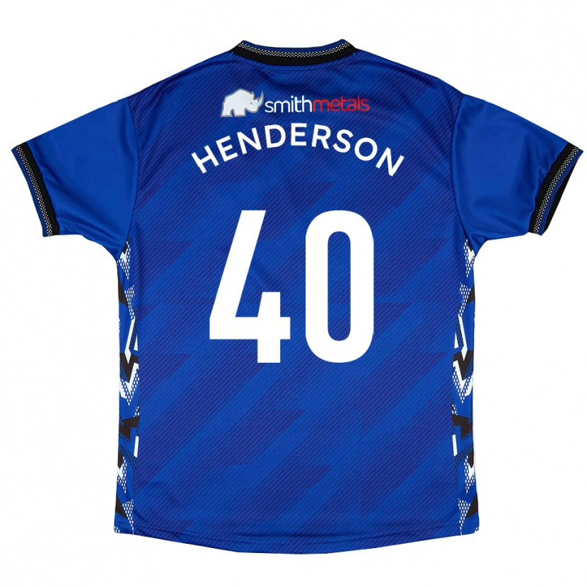 Danxen Bambino Maglia Ian Henderson #40 Blu Bianco Kit Gara Home 2025/26 Maglietta