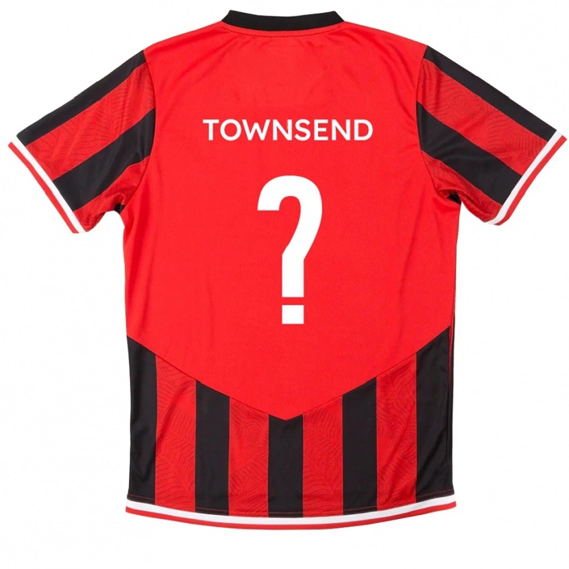 Danxen Bambino Maglia Ellie Townsend #0 Rosso Nero Kit Gara Home 2025/26 Maglietta