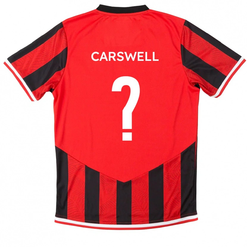 Danxen Bambino Maglia Yasmine Carswell #0 Rosso Nero Kit Gara Home 2025/26 Maglietta