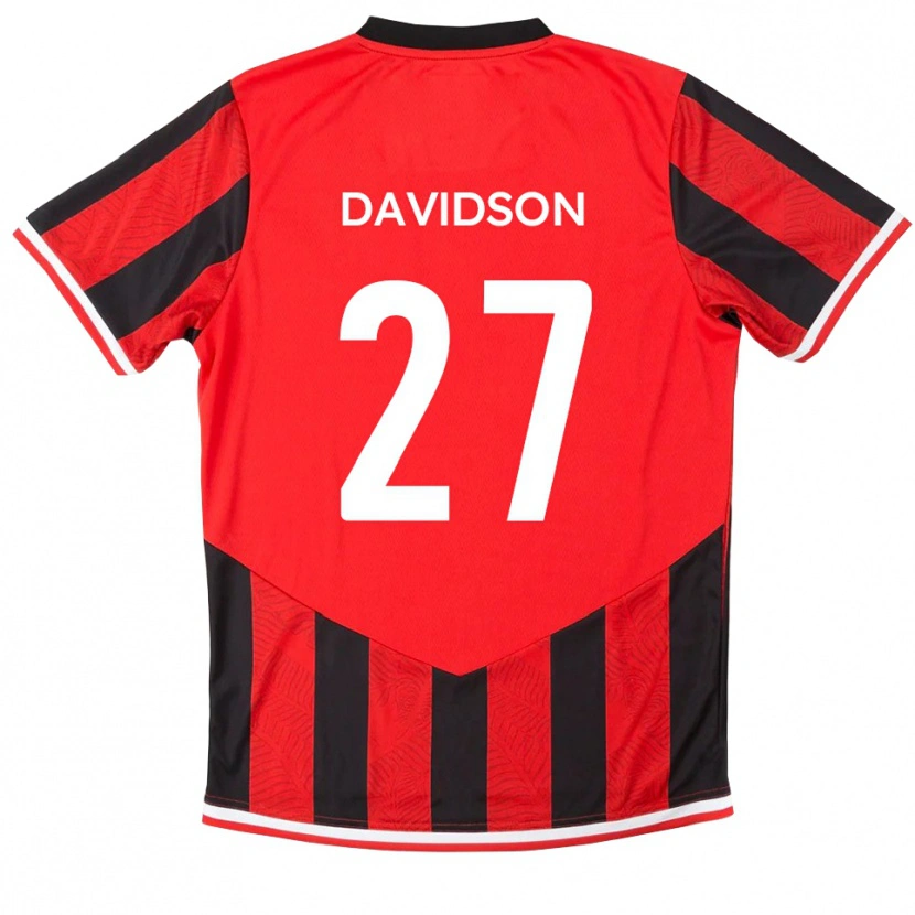 Danxen Bambino Maglia Mani Davidson #27 Rosso Nero Kit Gara Home 2025/26 Maglietta