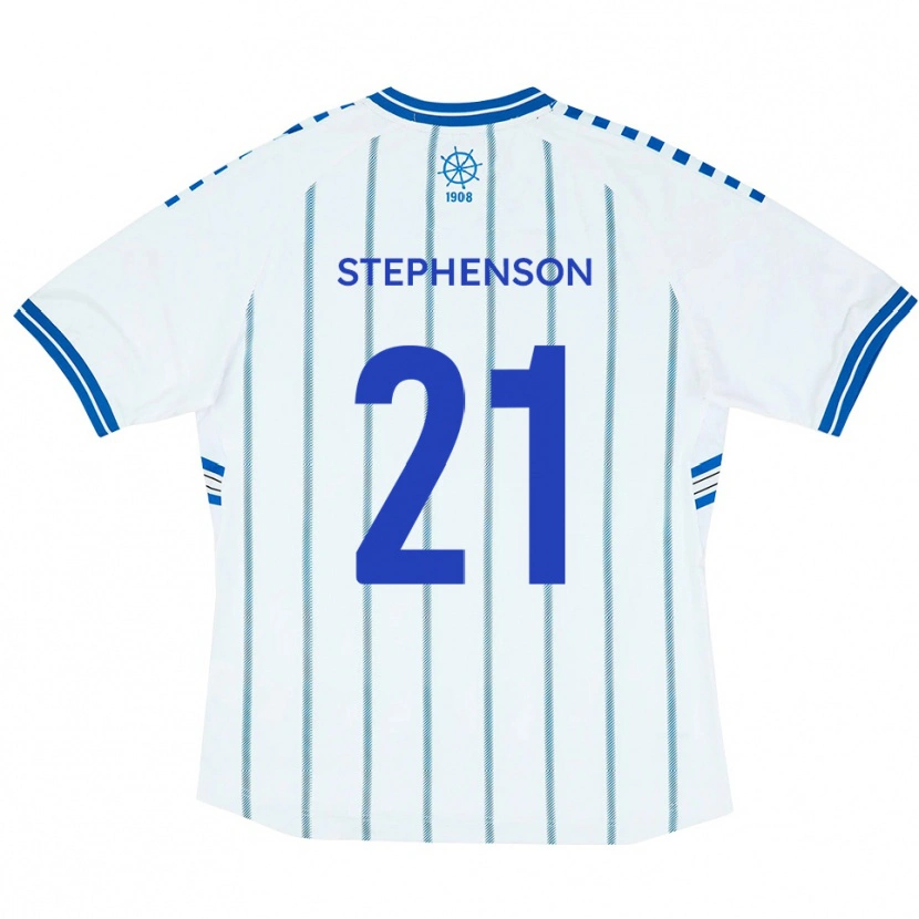 Danxen Bambino Maglia Louis Stephenson #21 Bianco Blu Kit Gara Home 2025/26 Maglietta