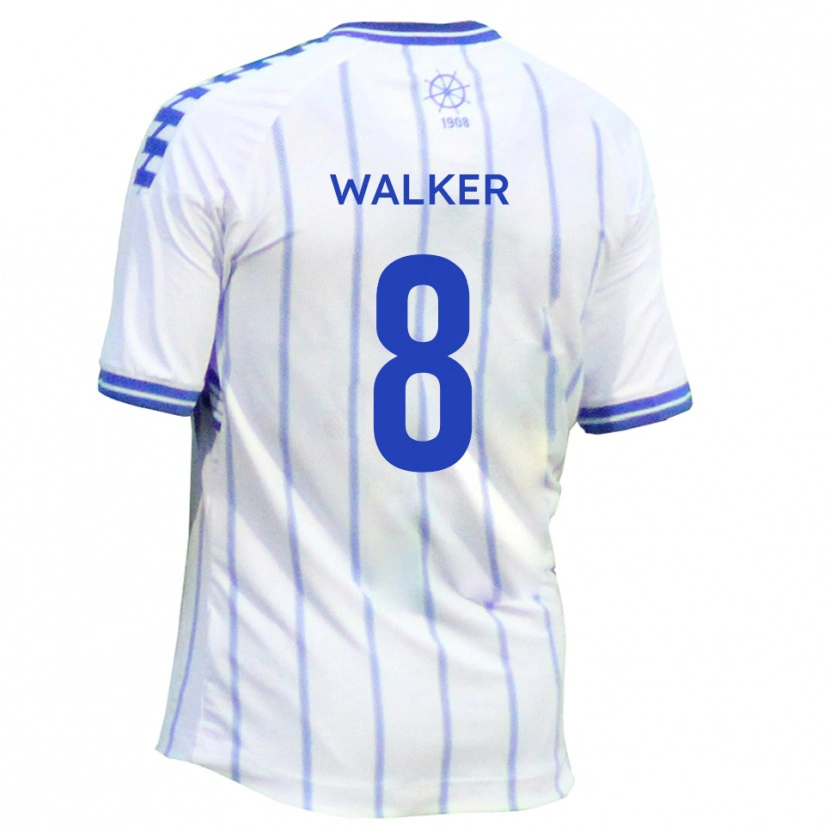 Danxen Bambino Maglia Brad Walker #8 Bianco Blu Kit Gara Home 2025/26 Maglietta