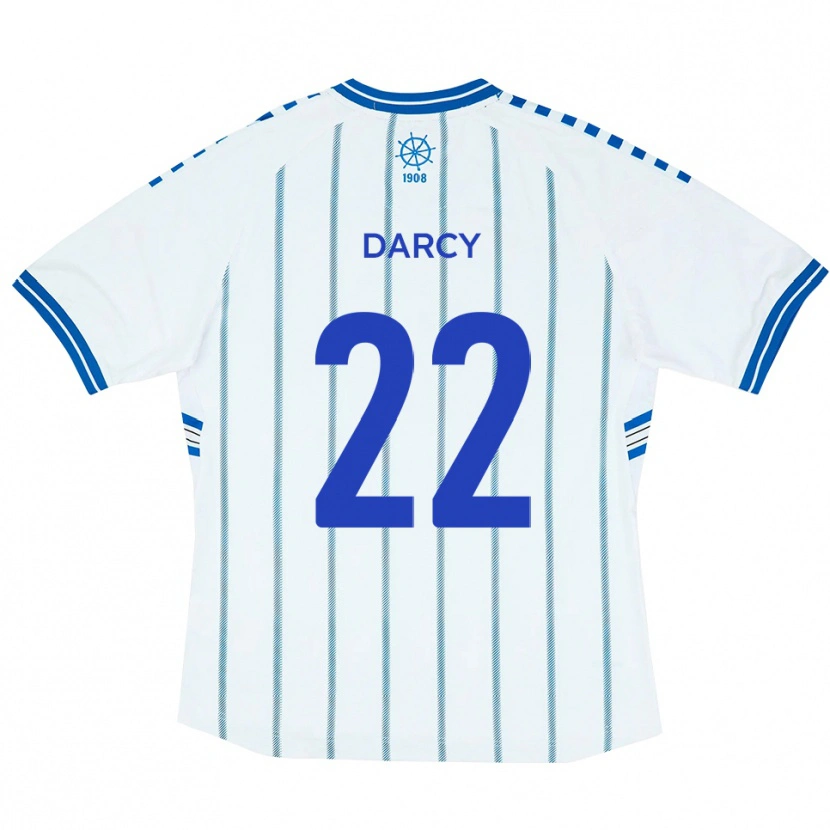 Danxen Bambino Maglia Campbell Darcy #22 Bianco Blu Kit Gara Home 2025/26 Maglietta