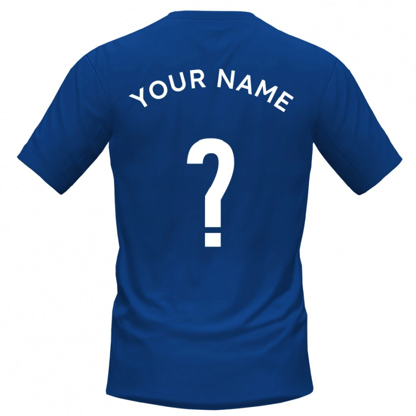 Danxen Bambino Maglia Il Tuo Nome #0 Blu Bianco Kit Gara Home 2025/26 Maglietta