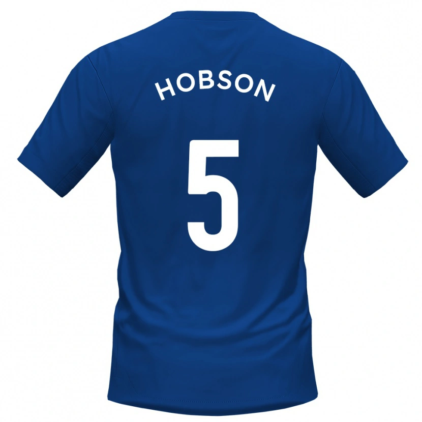Danxen Bambino Maglia Shaun Hobson #5 Blu Bianco Kit Gara Home 2025/26 Maglietta