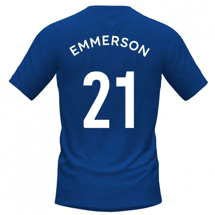 Danxen Bambino Maglia Zak Emmerson #21 Blu Bianco Kit Gara Home 2025/26 Maglietta