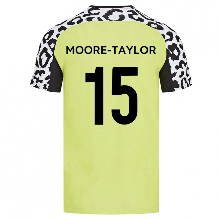 Danxen Bambino Maglia Jordan Moore-Taylor #15 Giallo Fluorescente Kit Gara Home 2025/26 Maglietta