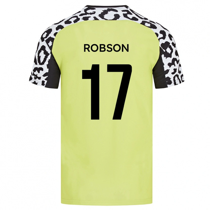 Danxen Bambino Maglia Jamie Robson #17 Giallo Fluorescente Kit Gara Home 2025/26 Maglietta