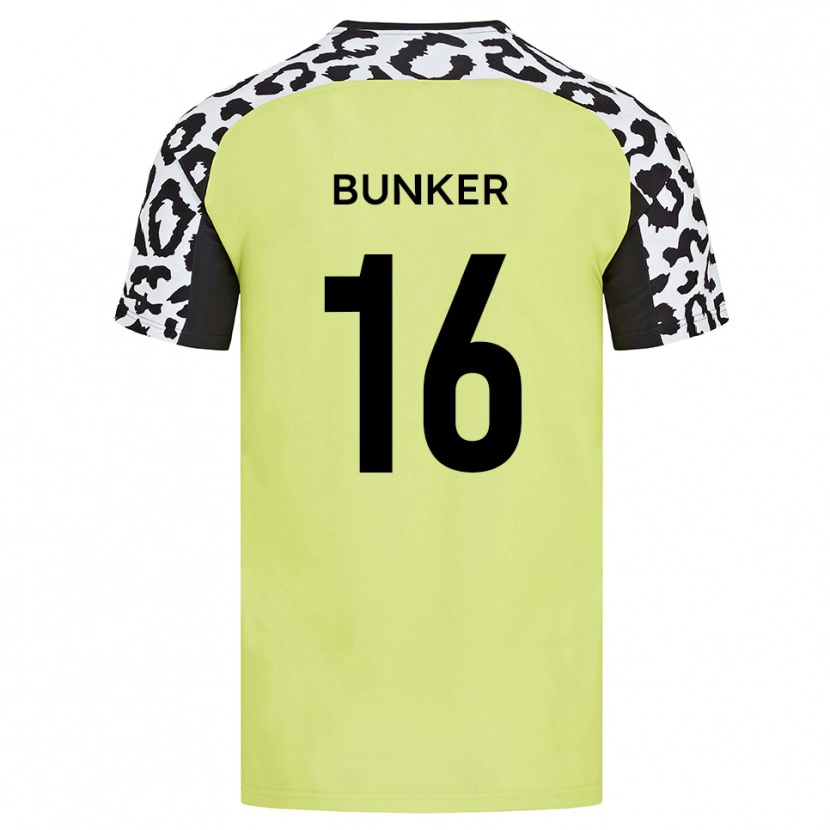 Danxen Bambino Maglia Harvey Bunker #16 Giallo Fluorescente Kit Gara Home 2025/26 Maglietta