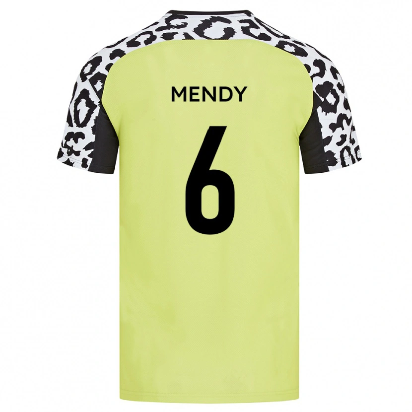 Danxen Bambino Maglia Laurent Mendy #6 Giallo Fluorescente Kit Gara Home 2025/26 Maglietta