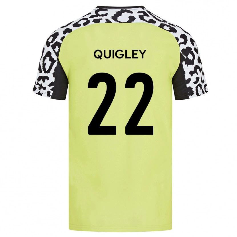 Danxen Bambino Maglia Joe Quigley #22 Giallo Fluorescente Kit Gara Home 2025/26 Maglietta