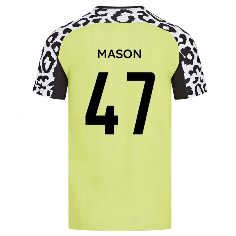 Danxen Bambino Maglia Preston Mason #47 Giallo Fluorescente Kit Gara Home 2025/26 Maglietta