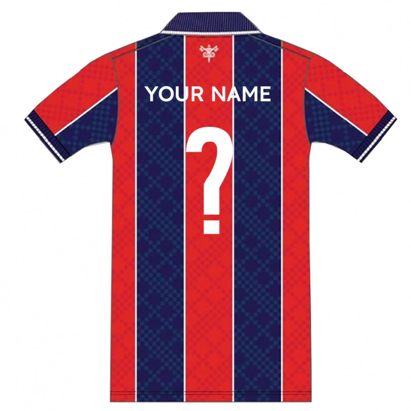 Danxen Bambino Maglia Il Tuo Nome #0 Rosso Blu Marino Kit Gara Home 2025/26 Maglietta