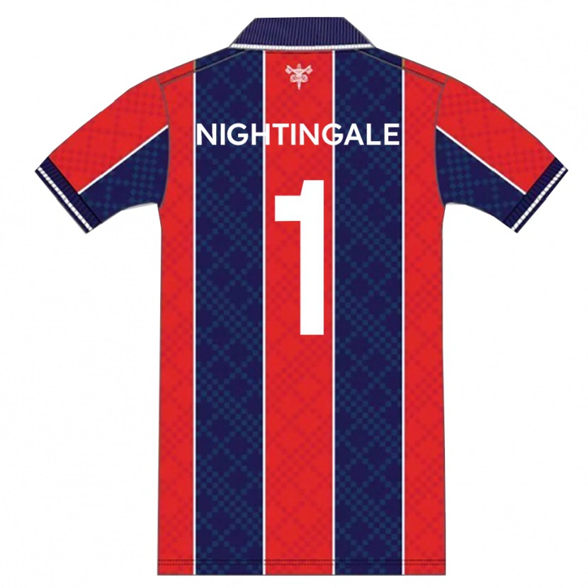 Danxen Bambino Maglia Ben Nightingale #1 Rosso Blu Marino Kit Gara Home 2025/26 Maglietta