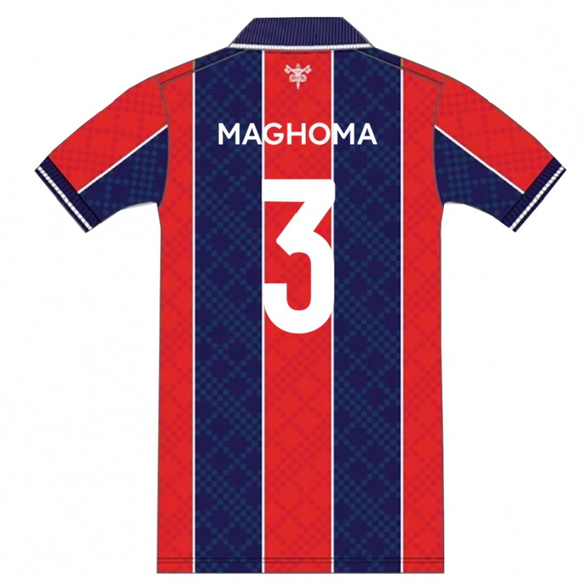 Danxen Bambino Maglia Christian Maghoma #3 Rosso Blu Marino Kit Gara Home 2025/26 Maglietta