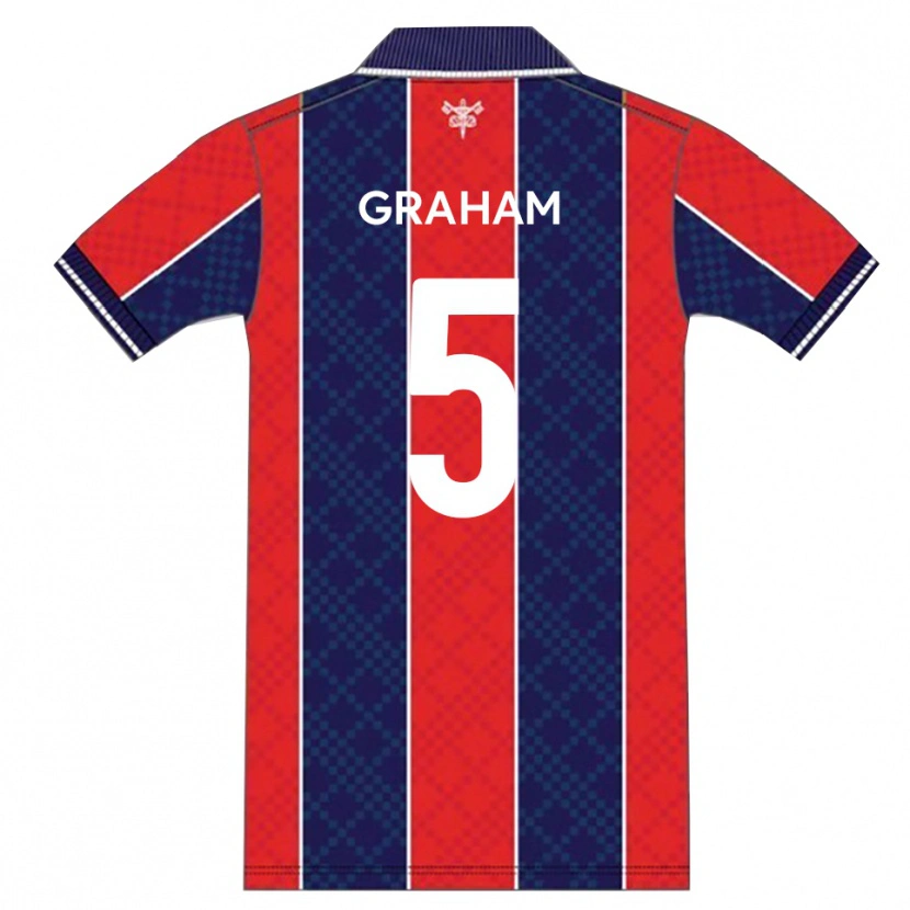 Danxen Bambino Maglia Sam Graham #5 Rosso Blu Marino Kit Gara Home 2025/26 Maglietta