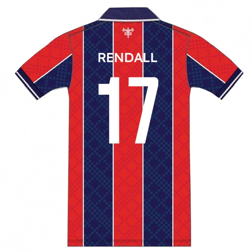 Danxen Bambino Maglia Trent Rendall #17 Rosso Blu Marino Kit Gara Home 2025/26 Maglietta