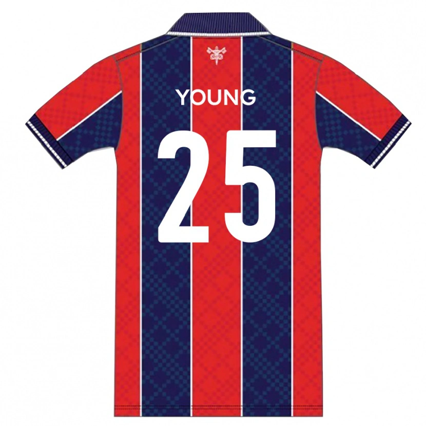 Danxen Bambino Maglia Reggie Young #25 Rosso Blu Marino Kit Gara Home 2025/26 Maglietta