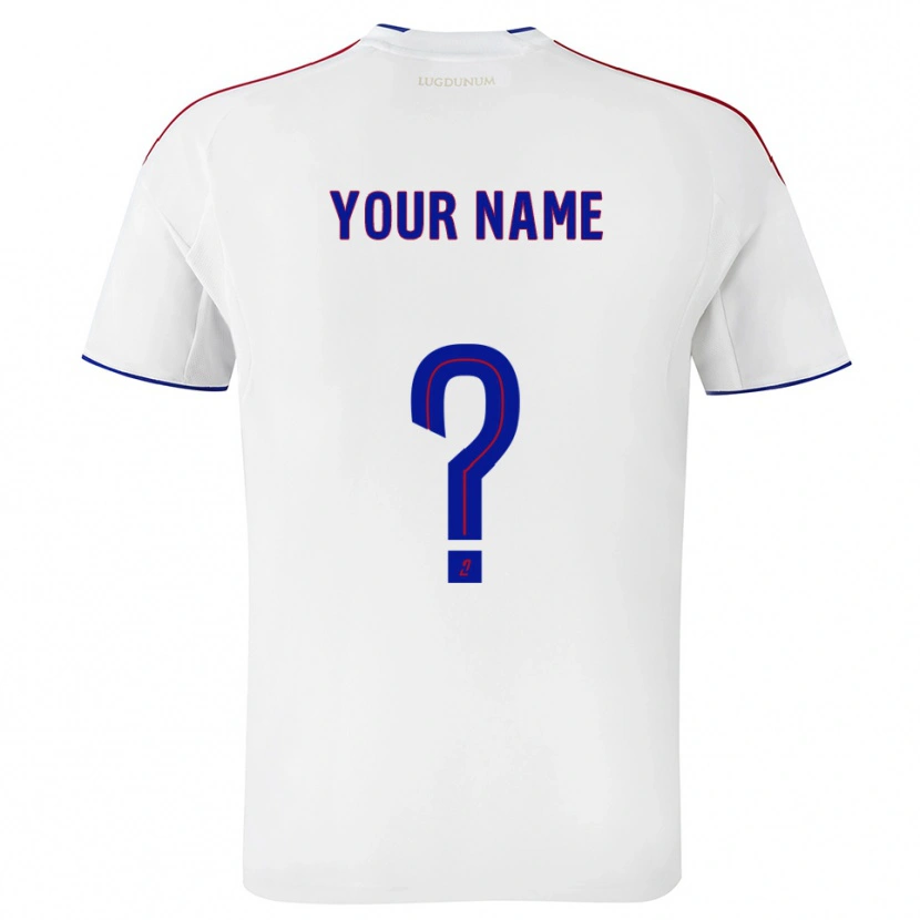 Danxen Bambino Maglia Il Tuo Nome #0 Bianco Rosso Kit Gara Home 2025/26 Maglietta