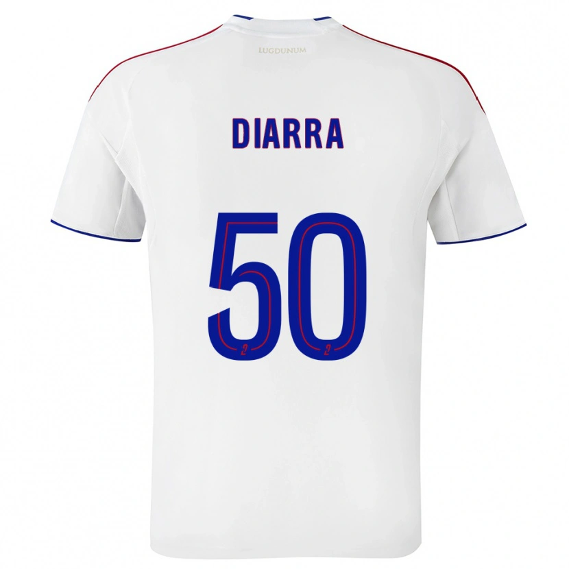 Danxen Bambino Maglia Lassine Diarra #50 Bianco Rosso Kit Gara Home 2025/26 Maglietta
