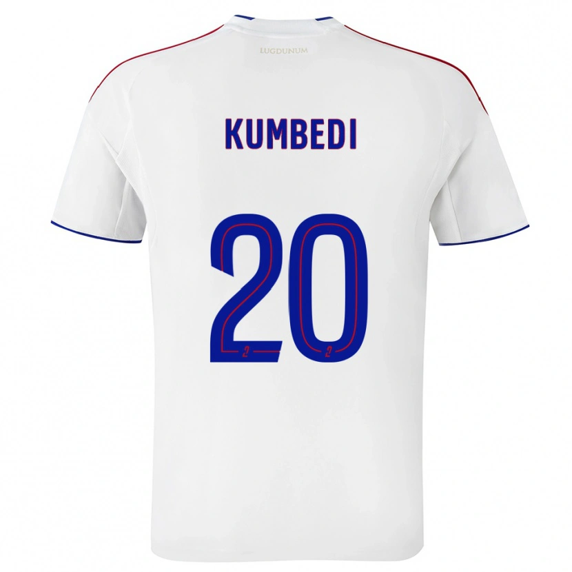 Danxen Bambino Maglia Saël Kumbedi #20 Bianco Rosso Kit Gara Home 2025/26 Maglietta