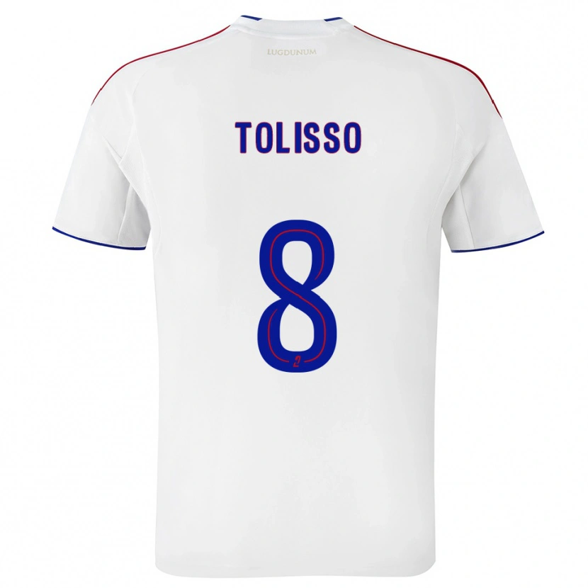 Danxen Bambino Maglia Corentin Tolisso #8 Bianco Rosso Kit Gara Home 2025/26 Maglietta