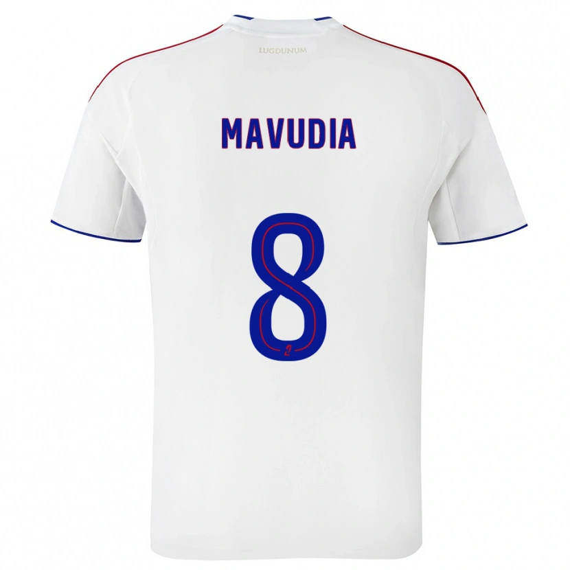Danxen Bambino Maglia Billy-Paul Mavudia #8 Bianco Rosso Kit Gara Home 2025/26 Maglietta