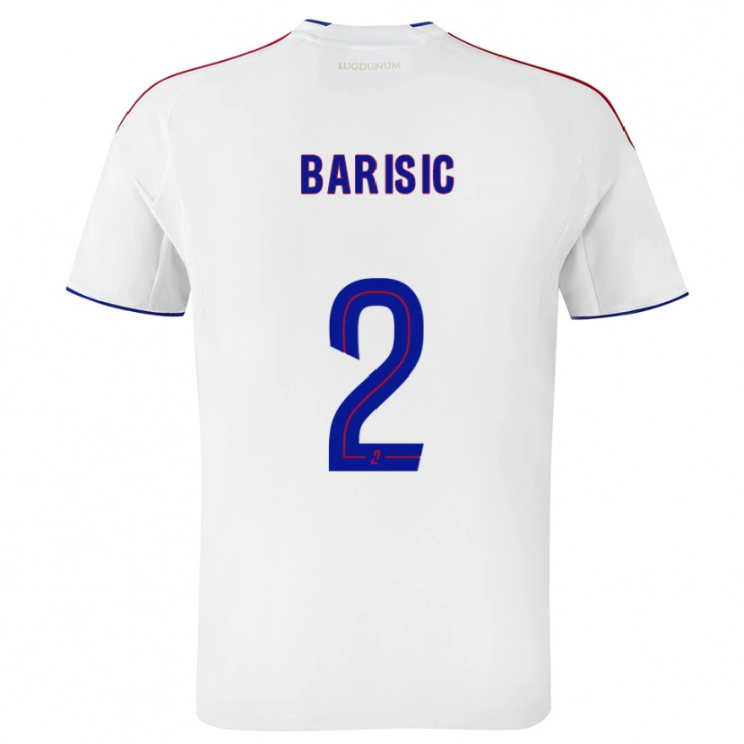 Danxen Bambino Maglia Téo Barišić #2 Bianco Rosso Kit Gara Home 2025/26 Maglietta